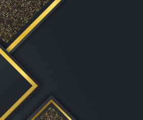 Square black gold luxury abstract background vector