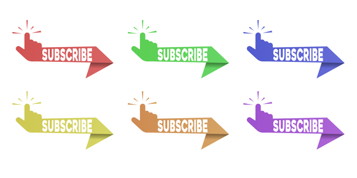 Subscribe marketing stickers vector