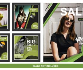 Summer clothing media sale flyer vector