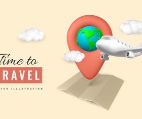 Time to travel promo banner design vector