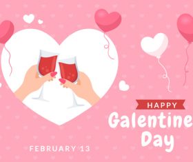 Unique greeting card Galentines Day vector