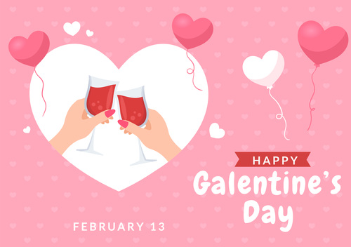 Unique greeting card Galentines Day vector