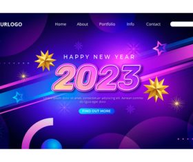 Website New Year cover template design vector
