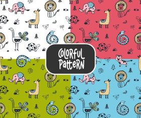 Wildlife colorful seamless pattern vector