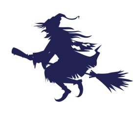 Witch silhouette vector