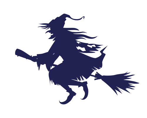 Witch silhouette vector