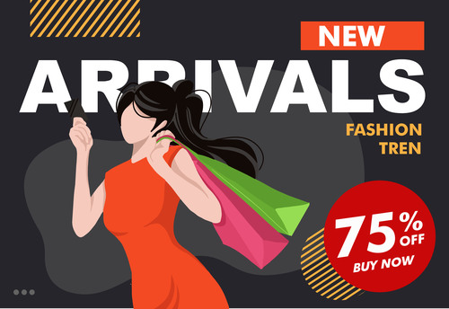 Woman hold credit card shopping bags vector