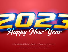 2023 3d text style on red background vector