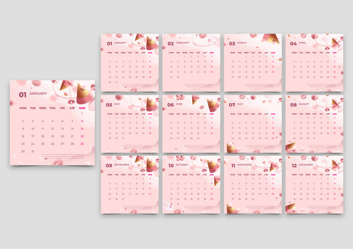 2023 annual calendar template vector