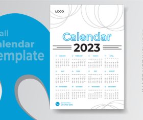 2023 calendar blue design vector