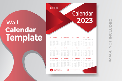 2023 calendar colorful design template for happy new year vector