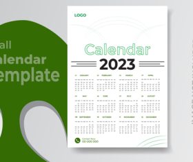 2023 calendar green design vector