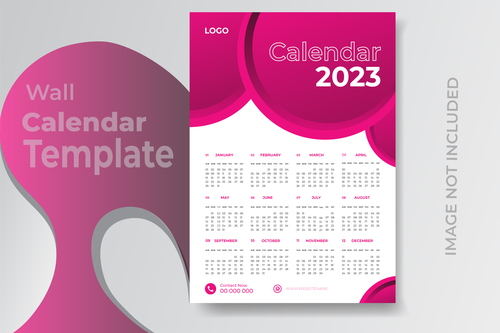 2023 calendar wine red design vector