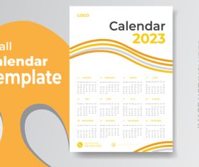 2023 calendar yellow design vector