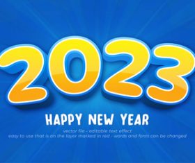 2023 happy new year with balloon decoration on the right and left of the background vector