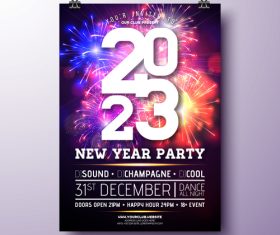 2023 new year party celebration poster illustration vector