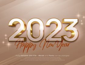 2023 text effect editable vector