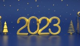 3d 2023 Happy New Year vector