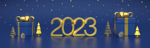 3d 2023 Happy New Year vector