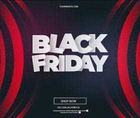 3d black friday salewith abstract red shapes vector