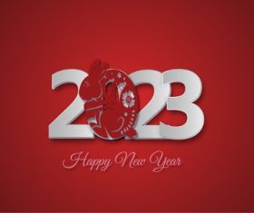 3d happy new year 2023 illustration vector