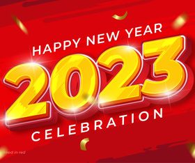 3d text effect happy new year 2023 vector