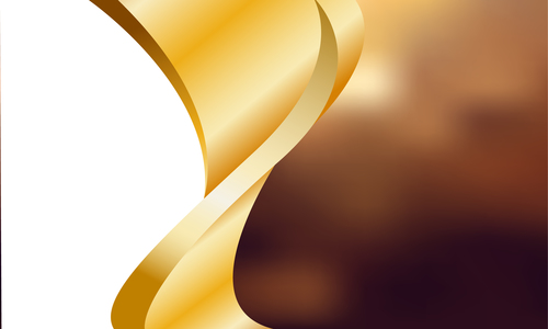 Abstract gold background with light and bokeh effect vector
