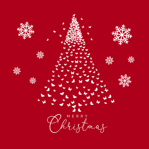 Abstract merry christmas greeting card vector