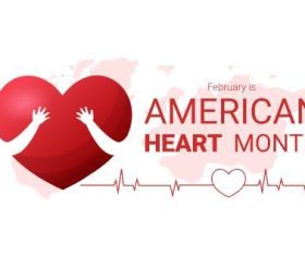 American heart month vector