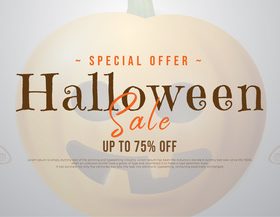 Banner happy halloween sale banner promotion template vector
