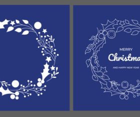 Beautiful Christmas wreath holiday card vector
