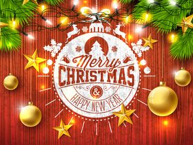 Bright Christmas card 2023 New Year vector