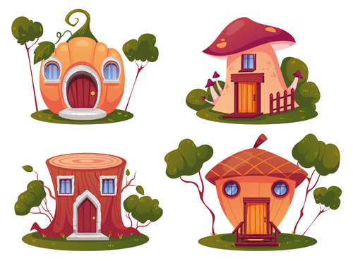 Cartoon fantasy houses vector