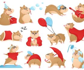 Cartoon hamster character vector