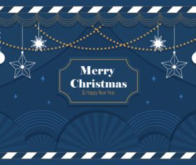 Christmas banner in paper style with garlands vector