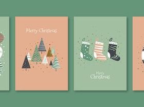 Christmas greeting card design template vector