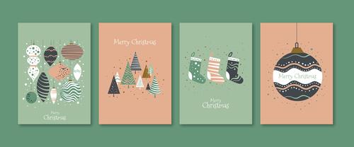 Christmas greeting card design template vector