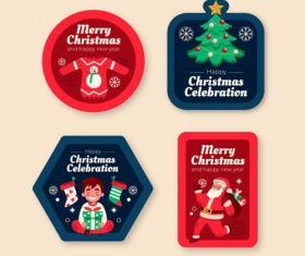 Christmas labels collection vector
