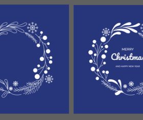 Christmas wreath christmas card vector