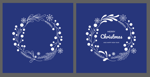 Christmas wreath christmas card vector