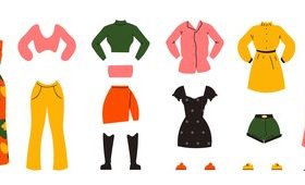 Clothes set paper doll vector