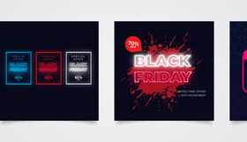 Colorful modern black friday sale banner vector