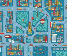 Complex busy city map vector