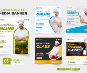 Cooking class marketing template vector