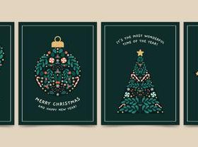Creative Christmas greeting card design template vector