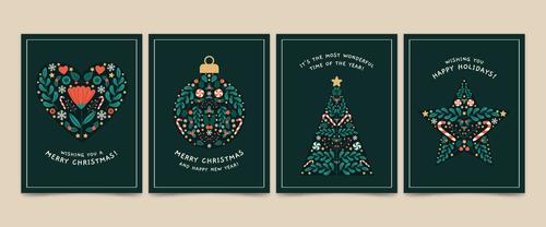 Creative Christmas greeting card design template vector