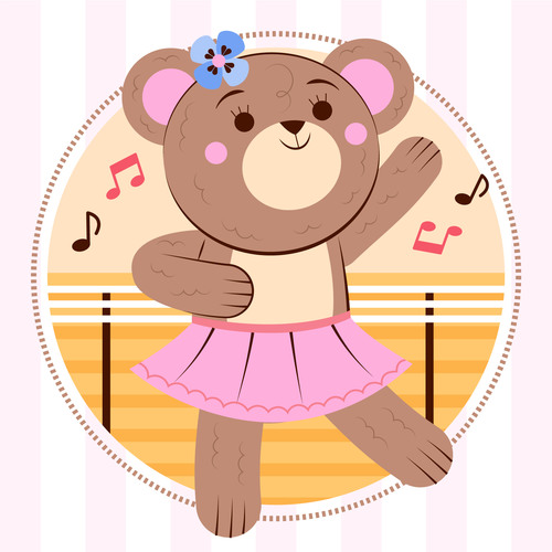 Dancing bear baby vector