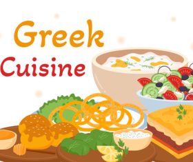 Delicious greek cuisine vector