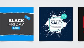 Flat elegant black friday social media post template vector