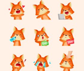 Foxs facial cartoon vector